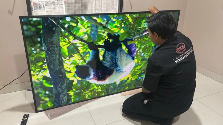 pengetesan tv setelah di service