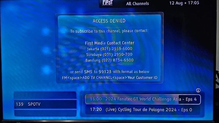 Bintik Putih terang di layar TV