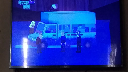 Service TV gambar biru redup