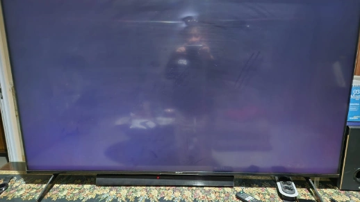layar tv hidup tapi tidak ada gambar