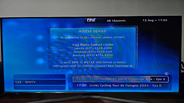 TV layarnya berbintik putih